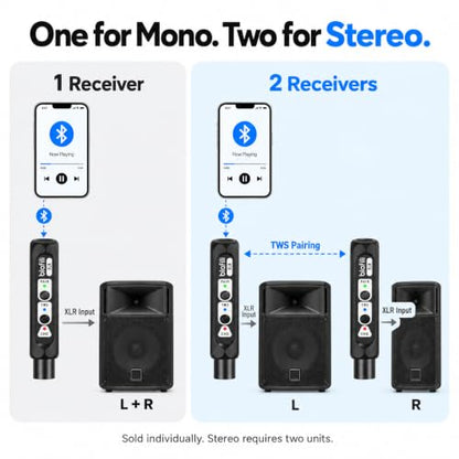 XLR Bluetooth Audio Receiver for Mixers, PA Speakers & DJ Systems