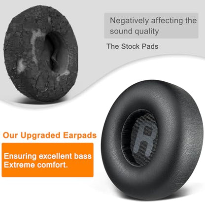 SOULWIT Earpads Replacement for JBL Tune 600(T600BTNC 600BTNC)/660(T660NC 660NC)/670(T670NC 670NC) Headphones, Ear Pads Cushions with Soft Protein Leather, Noise Isolation Foam - Black - color: Black