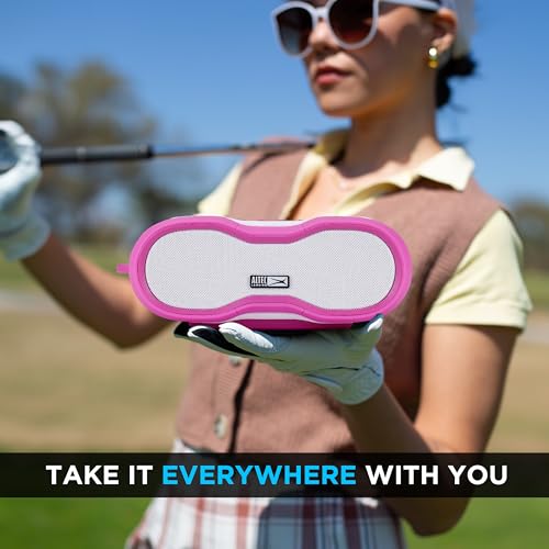 Altec Lansing - Portable Bluetooth Speaker, Waterproof IP67 - color: Barbie Pink/White, size: Medium