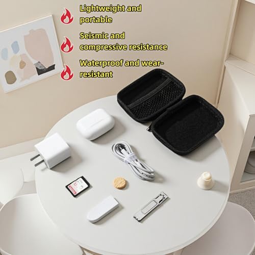 Chinshwehaw Electronic Accessories Organizer Bag: EVA Hard Shell Shockproof, Hard Shell Tech Organizer Case - Water Resistant Travel Storage for Cables Charger Earphones USB SD Card (Rectangle) - style: Rectangle