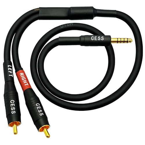CNCESS 4.4mm Balanced Male to 2 RCA Plug Audio Cable – 24 Inch