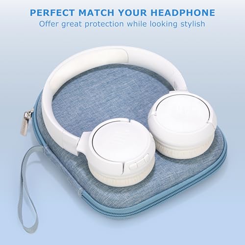 Ginsco Case Compatible with Sony WH-CH520 Wireless Headphones Bluetooth On-Ear Headset with Microphone, with JBL Tune 510BT/520BT/500BT Ultra-Slim Hard Shell Case for On Ear Headphones (Light Blue) - color: Light Blue