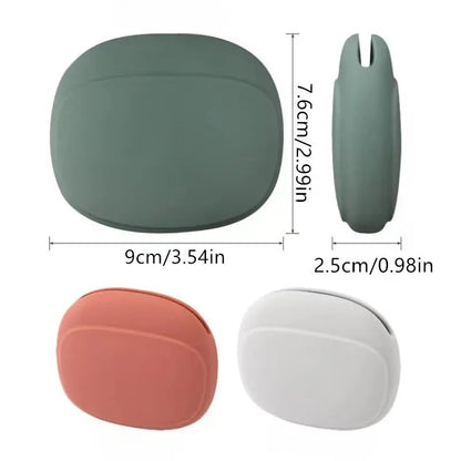 Silicone Earphone Storage Bag Data Cable Charger Storage Box, Wired Headphone Organizer(Green) - color: green