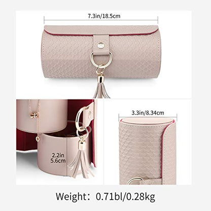 VLANDO Viaggio Mothers Day Gifts Her - Small Jewelry Case Box - Travel Essential Accessories for Women, Travelers, Couples, Mom, Friends, Bridesmaid | Stepped Sections Compartments Keep Jewelry Visible, Soft Lining Protect Pieces, Snap Closure, Travel Gif