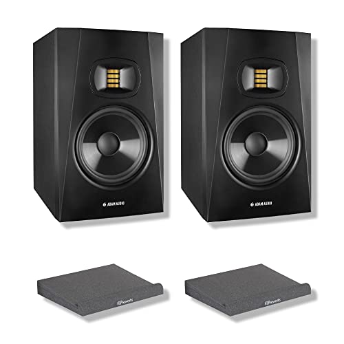 Adam Audio T7V Studio Monitor (Pair) with Studio Monitor Isolation Pads and StreamEye Polishing Cloth - color: with Isolation Pads