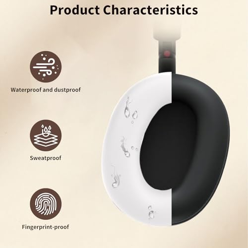 for Sony WH-1000XM6 Case Cover, 3 Sets Silicone Sweat Cover, KONXISA Eeadphones Protective Case for Sony WH-1000XM6 Earpad/Ear/Headband Covers Protector, Washable Sweatproof(White)
