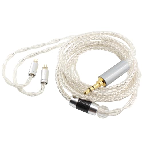 Youkamoo 0.78mm 2 Pin IEM Cable 3.5mm Silver Plated Copper Earphone Upgrade Cord Compatible with KZ BL03 TRN V90 V80 ZS10 AS10 ZST 2m 6.5ft - color: Silver