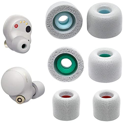 JNSA Replacement Earbud Tips Memory Foam Ear Tips Noise Isolation Foam Eartips Compatible with Sony WF-1000XM4 WF-1000XM3 Earbud Headphones, [Fit in Case],3 Pairs,Silver (FoamXM4S3P) - size: S/M/L 3 Size