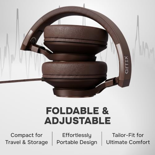 ARTIX Over Ear Headphones Wired with Mic, Corded Head Phones (3.5mm Jack) - color: Mocha Mousse