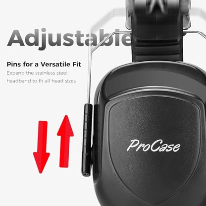ProCase NRR 28dB Noise Reduction Ear Muffs, Foldable Adjustable Noise Cancelling Headphones - color: 1 - 1 Red
