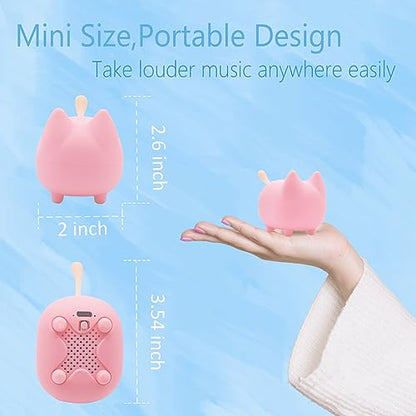 gingo Cute Cat Bluetooth Speaker (Gray) | Cat-shaped silicone tail, 40H playtime, TWS pairing, hands-free mic, BT5.3, 70g light, perfect home/office/outdoor/gift - color: Gray