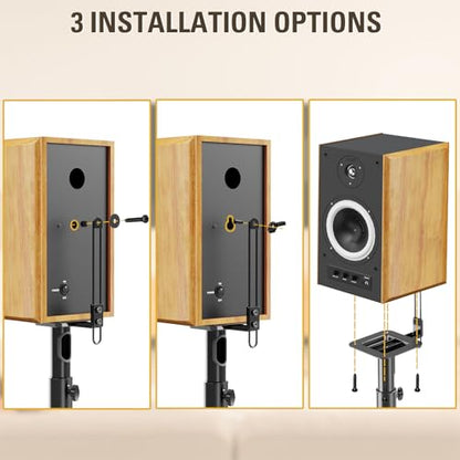 Mounting Dream Height Adjustable Speaker Stands for Bookshelf Speakers | Universal Fit, 11 lbs Capacity, Set of 2 for Bose Polk JBL Sony Yamaha - 42" Max Height - size: 9.4" W x 18" H Speaker