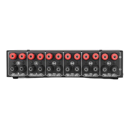 Focket Audio Switcher, 4 Input 1 Output Manual Button Selection 300W Power Handling Speaker Selector, Switch Box with Aluminum Housing for Audio Sharing Home Studio Office