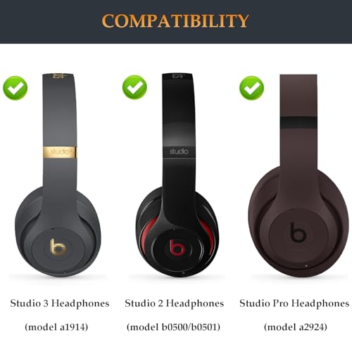 Beat Studio 3 Headband and Hinges Same as the OEM Arch Band + Hinge Repair Kit Compatible with Beats Studio3/A1914, Studio 2 Wired/Wireless (B0500/B0501), Studio Pro/A2924 Headphones (Shadow Gray) - color: Gray