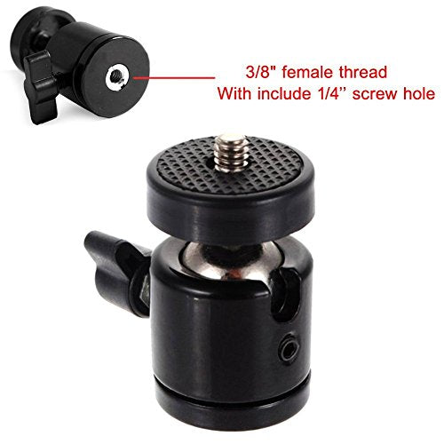 AKOAK 1/4" Swivel Mini Ball Head Screw Tripod Mount for DSLR Camera Camcorder Light Bracket, Pack of 2 - size: 1 Count (Pack of 2)
