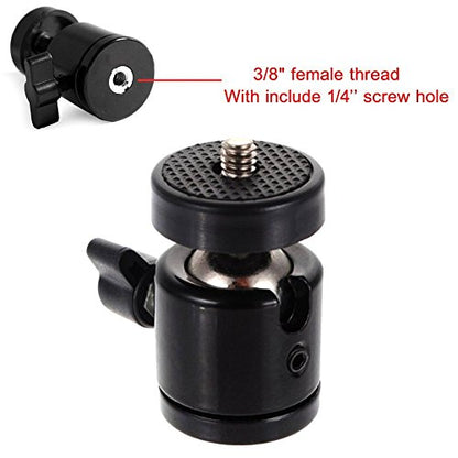 AKOAK 1/4" Swivel Mini Ball Head Screw Tripod Mount for DSLR Camera Camcorder Light Bracket, Pack of 2 - size: 1 Count (Pack of 2)