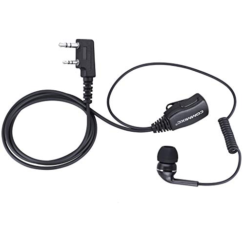 2 Pack in-Ear Walkie Talkie Headset, 2-Pin Compatible with Kenwood Bao Feng | Walkie Talkie Earpiece with Mic PTT, 3.5mm/2.5mm Two-Way Radio Earpiece