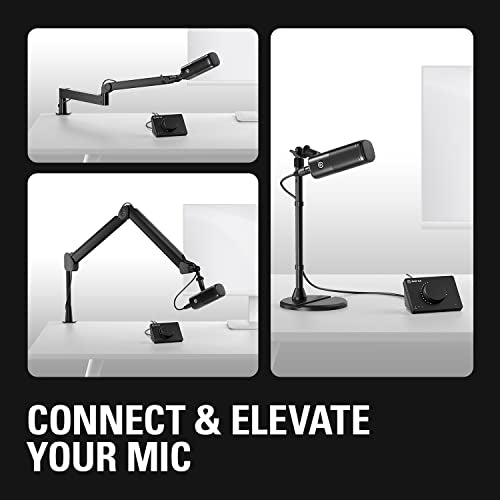 Elgato Wave DX Dynamic XLR Microphone, Cardioid Pattern | Speech-optimized capsule, Room noise rejection, No signal booster needed, Swivel mount included, Broadcast-ready