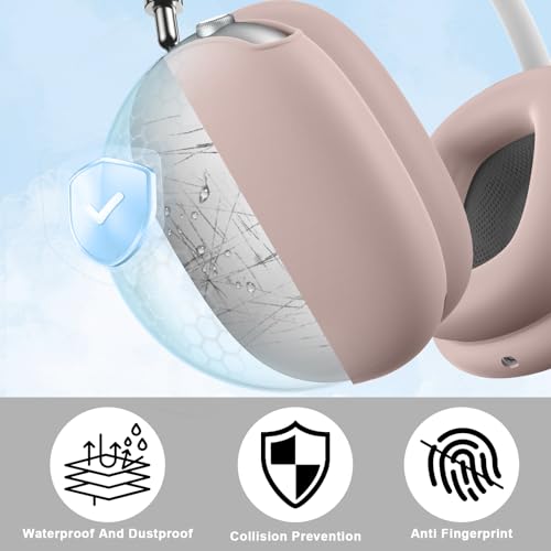 Maxjoy for AirPods Max Case, Soft Silicone Ear Cups & Headband Cover, Anti-Scratch Protective Accessories, Sand Pink - color: Sand Pink