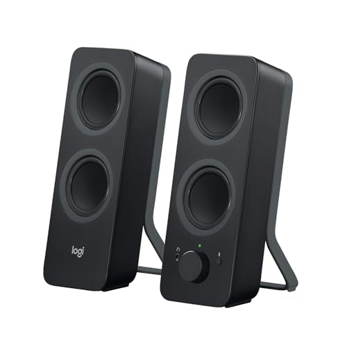 Logitech Z207 2.0 Stereo Computer Speakers with Bluetooth - size: 9.5"x3.5"x4.9"