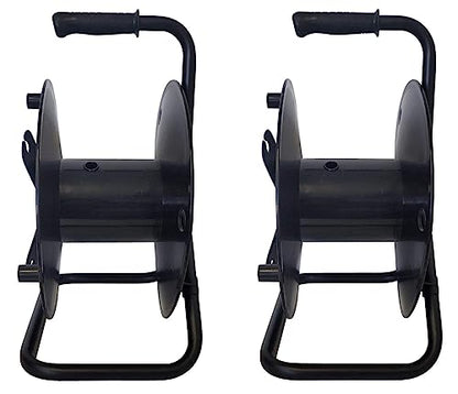 AUDIO 2000'S Two-Pack Deluxe Portable Cable Reels, Total Capacity: 1440 Feet of 6mm Black Cable, Each Reel: 720 Feet, Black