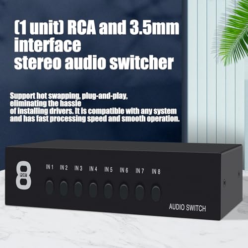 Channel Audiophiles Selectors Metal Frame Construction Lossless Sound RCAs 3.5mm Inputs Accessory Stereo Audiophiles Switcher Selectors - color: 4 channels