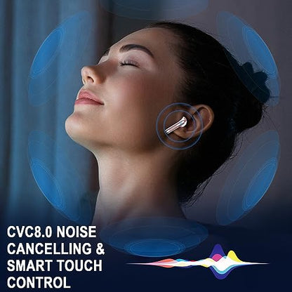 Wireless Earbuds, Bluetooth Headphones 5.4, HiFi Stereo, in-Ear Ear buds | 6D Bass Stereo, 4 ENC Noise Cancelling Mics, 40H Playtime Sport Earbuds, Charging Case, IP7 Waterproof Earphones, LED Display - color: pd pink gold