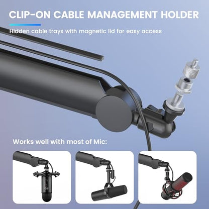 Boom Arm Stand THRONMAX S8 Mic Stand for Game Streaming and Broadcasting/Sturdy and Universal Mic Arm with 1/4“，3/8" to 5/8" Adapter，All-Metal and Fully Adjustable Mic Arm