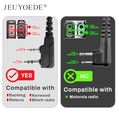 Surveillance Acoustic Tube Earpiece Headset with Mic Compatible for Kenwood TK-3140 TK-3400 TK-3402U16P UV-5R UV-82 Walkie Talkie Radio - style: Acoustic tube type