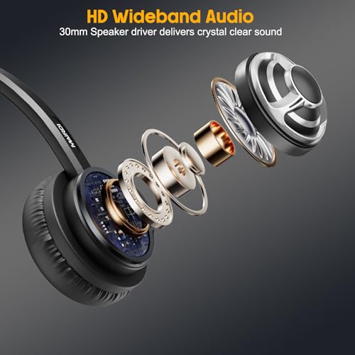 MAIRDI USB Headset With Microphone for Computer, PC, Laptop - Noise Canceling for Teams, Zoom, Office, Call Center, VoIP Phone Calls - Dictation for Dragon Voice Recognition - color: Black Silver