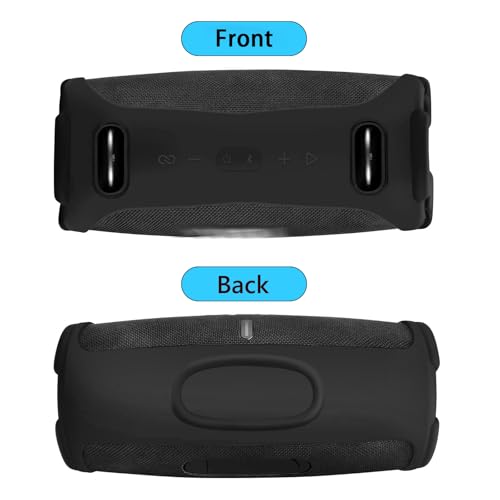 Geekria Silicone Speaker Cover Compatible with JBL Xtreme 3, Soft Waterproof Protective Skin, Travel Carrying Case with Keychain Hook (Black)