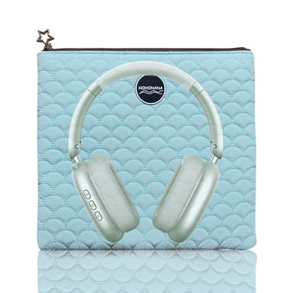 Headphones Puffy Pouch, Soft Cute Travel Case for Over-Ear Headphones Earphone Compatible with Bose QCUltra, QC45, JBL Tune 520BT, Sony WH-CH720N, Headset Carrying Bag Green