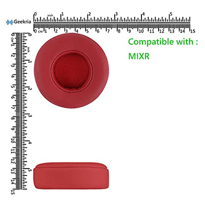 Geekria Replacement Ear Pads for Monster Beats MIXR Headphones Ear Cushions, Repair Parts (Red) - color: Red