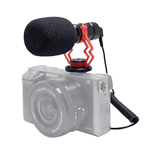 VM-M03 Metal Shotgun Video Microphone Compact On-Camera Cardioid Directional Condenser Mini Recording Mic with Deadcat Windscreen for Smartphone DSLR Cameras and Camcorders Mac Tablet