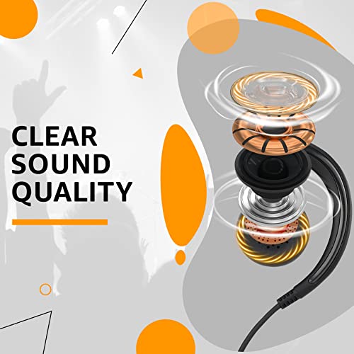 Retevis Swivel Walkie Talkie Earpiece with Mic, for RT22/RT68/RT21/H777 | Coil Tube, C-Shape Earhook, Compatible with Baofeng, Kenwood, Pxton 2 Way Radio, Two Way Radio Earpiece(1 Pack)