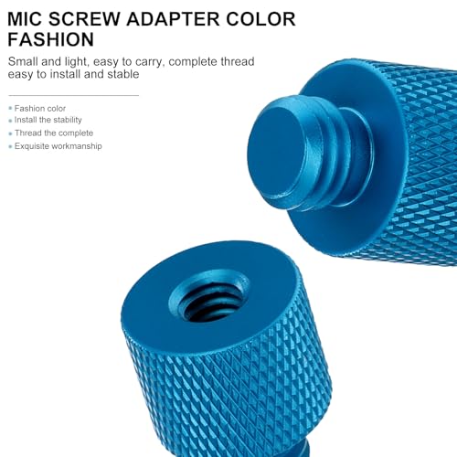 ibasenice 5pcs 3/8 to 1/4 Inch All-Metal Mic Stand Screw Adapter Set for Microphone Stand Mounts and Tripod Thread Conversion