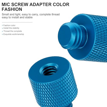 ibasenice 5pcs 3/8 to 1/4 Inch All-Metal Mic Stand Screw Adapter Set for Microphone Stand Mounts and Tripod Thread Conversion