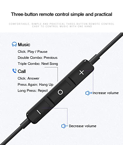 BENEWY in-Ear Headphones, 3.5mm Earphones Wired Earbuds with Microphone | Noise lsolating, High Definition, Pure Sound for iPhone, iPad,Smartphone, MP3 Players,Tablets Laptops and Other Audio Devices - color: Black