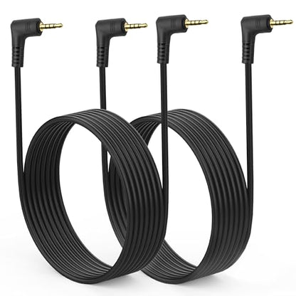 MEIRIYFA 2.5mm TRRS Male to Male Audio Extension Cable 90 Degree Angle | 2.5mm TRRS Stereo Audio Plug Adapter Cable for Smartphone, Headphone, MP3 Player, Recorder, Camera (2PCS, 1.8M) (TRRS)