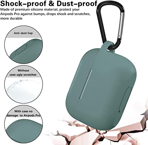 Lerobo for AirPods Pro 2nd/1st Case with Keychain, Pine Green | Soft Silicone Protective Cover Compatible with Apple AirPod Pro Case for Women Men, Scratchproof, Shockproof, Dustproof - color: Pine Green
