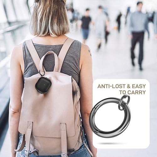 for AirPods 4 Case with Safety Lock, Magsafe Compatible,Black | Double Secure Lock,Drop Protection,Two-Piece Design,with Gold Keychain, Anti Lost, Dustproof, Cute AirPod 4 Case - color: Black, size: AirPods 4 Case