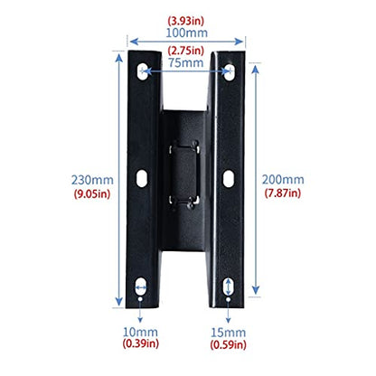 Entertainment Center Shelves Audio Stand Speaker Wall Mount Bracket Retractable Speaker Stand Media Equipment Hanger Load-Bearing 45kg Black Suitable for DVD Players, Cable Boxes