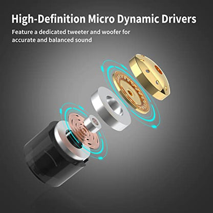 BASN Bsinger Pro in Ear Monitor,Dual Drivers MMCX IEM Earphone(Clear Black) | HiFi Wired IEM Earbud,Portable Case,Ergonomic Fit Headphone,Two 4.9ft Detachable Cables,for Beginner Musician,Singer,Drummer - color: Black