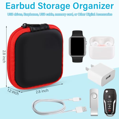 Sweetude 30 Sets Portable Earbud Case Pouch for USB-c Wired Ear Buds Square EVA Earphone Holder Pocket Earphone Cell Phone Accessories Memory Card Organizer Travel Case for Earphones and Earplugs