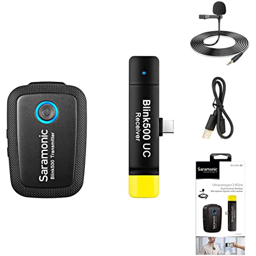 Saramonic Blink 500 B5 TX+RX 2.4GHz Micro-Wireless Lavalier System w/USB-C Dual-Receiver for Android Devices, Black - size: Blink 500 B5