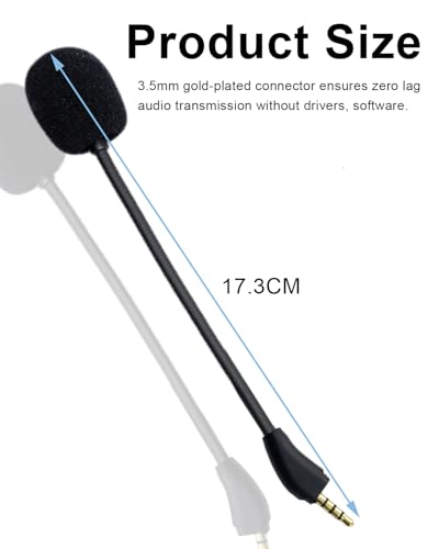 Microphone Replacement for Kingston HyperX Cloud III 3 Wired & Wireless Gaming Headsets, Detachable Noise Cancelling Clear Voice Chat Mic for Switch PS5 PS4 Mac PC Computer, 3.5 mm Jack