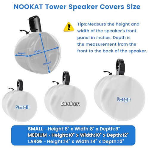 2 Pack Boat Speaker Covers, 900D Waterproof Wakeboard Tower Speaker Cover | Marine Grade UV Resistant Polyester Fabric, 10" H x 10" W x 12" D, Gray - color: Gray, size: M:10" H x 10" W x 12" D