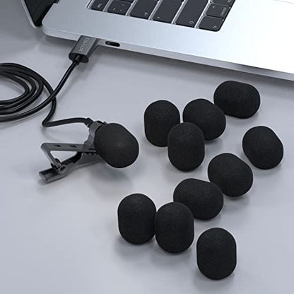 Foam Cover for Lavalier Lapel Microphone, Windscreen for Mini Clip-On Lav MIC, 10-Pack 10mm - color: Foam Cover, 10-Pack