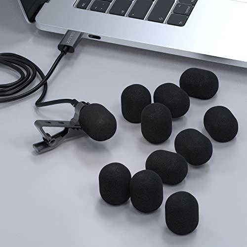 Foam Cover for Lavalier Lapel Microphone, Windscreen for Mini Clip-On Lav MIC, 10-Pack 10mm - color: Foam Cover, 10-Pack