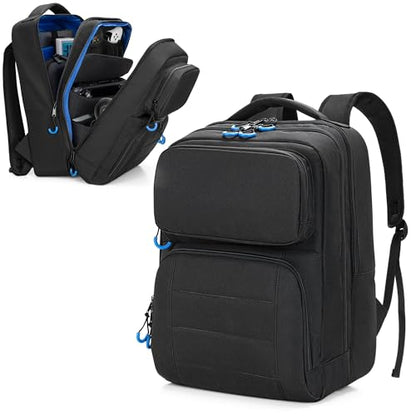 PGmoon Carrying Backpack Compatible with Steam Deck, | Travel Case Bag with Separate Game Cards Holder, Multi-Pockets For Game Headset, Docking Station, Controllers